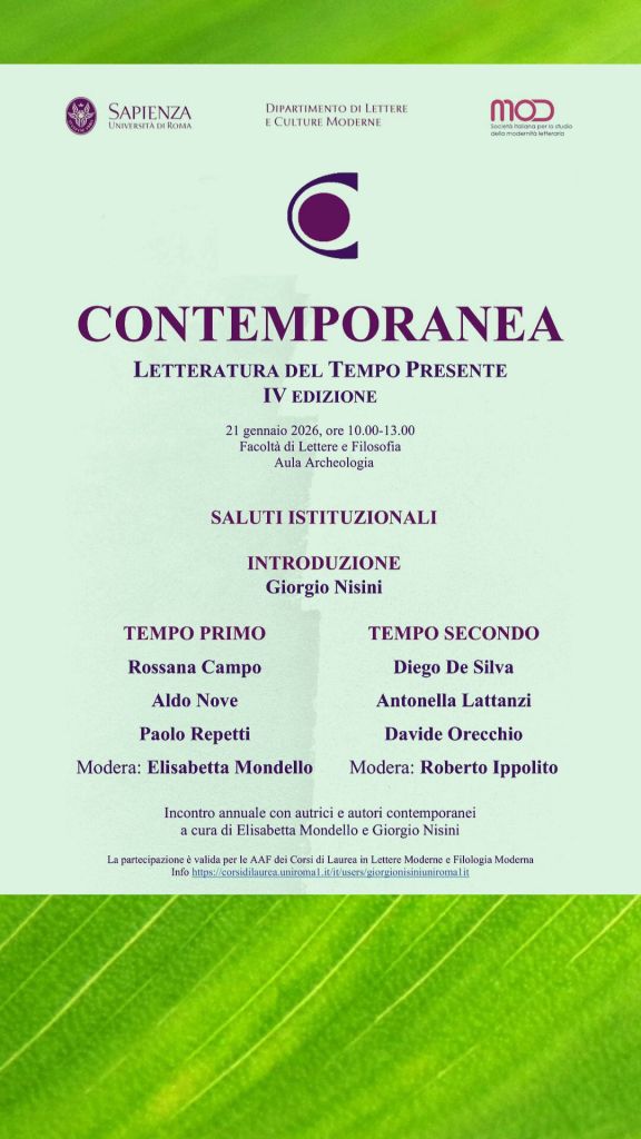 Contemporanea, mercoledì 21 gennaio 2026